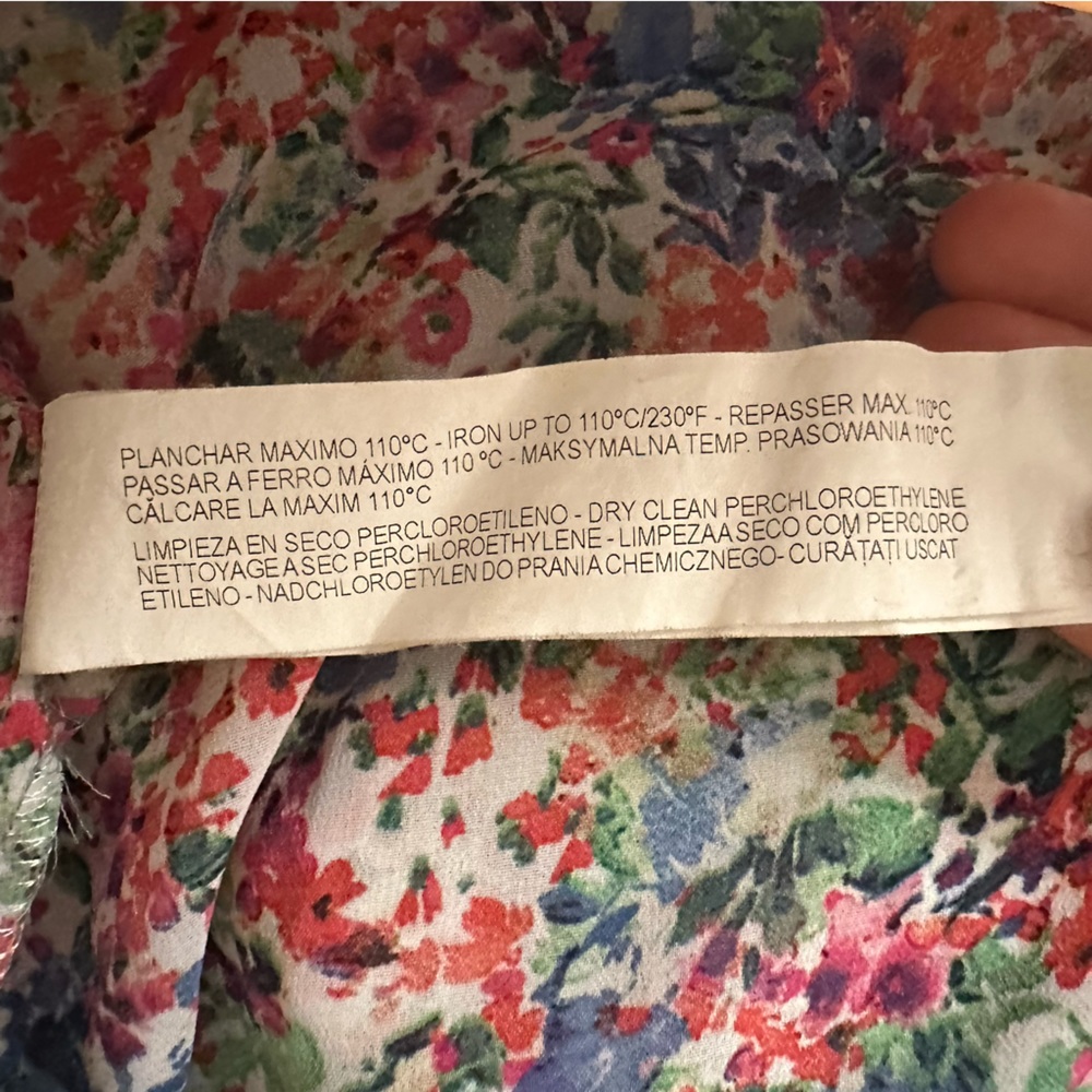 Zara Long Sleeve Top Blouse Floral Orange size L Women - Picture 9 of 10